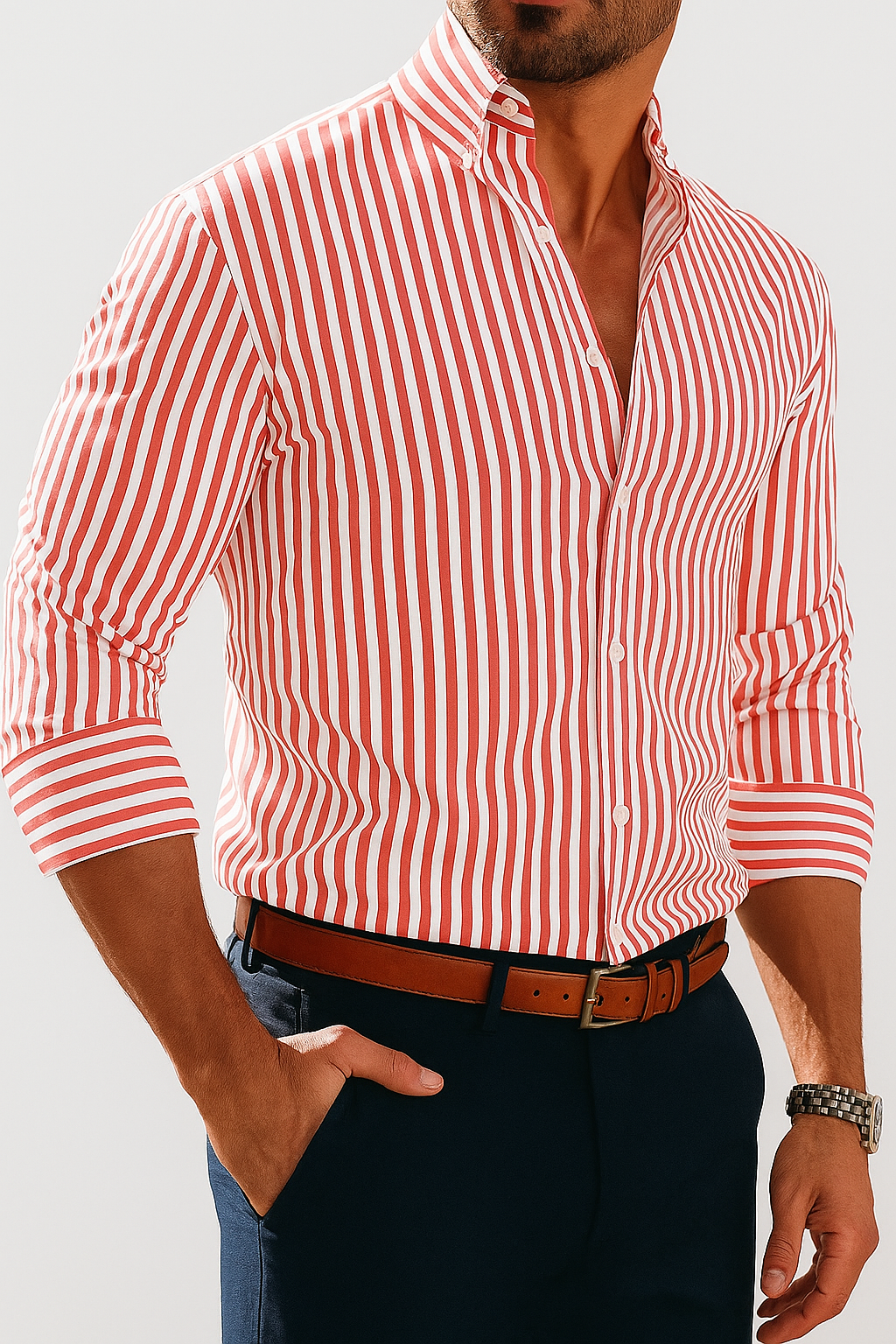 Camicia Elegante a Righe da Uomo
